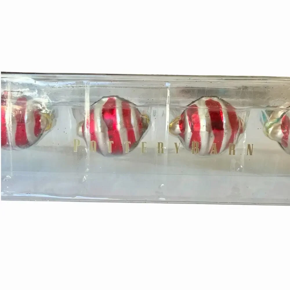 Pottery Barn Mini Mercury Glass Nutcracker Soldier Ornaments Set of 6 New In Box